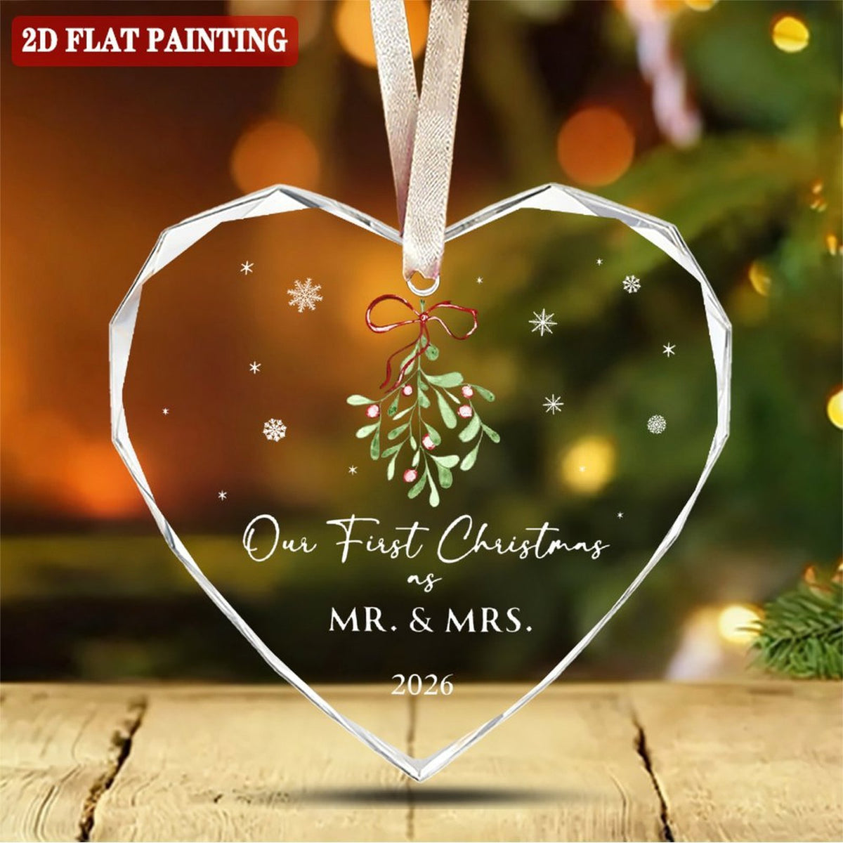 First Christmas Married Ornament 2026 - Mr and Mrs Gifts - Wedding Gifts for Couples, Newlyweds, Bride, Future Mr and Mrs