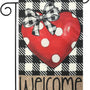 Love Heart Garden Flags 12x18 Inch Vertical Single-Side Print, Welcome Yard Flag for Outside