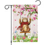 Spring Cute Cat Welcome Garden Flag 12x18 Inch Single-Side Burlap Butterfly Floral Yard Flag