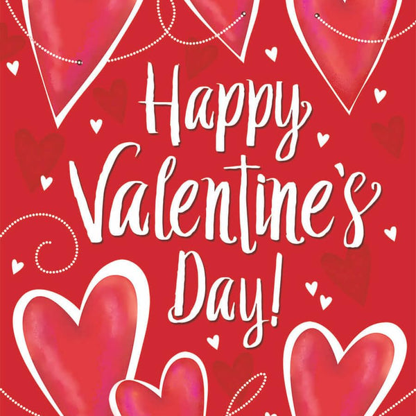 String of Hearts Valentine's Day Garden Flag, 12x18 Inch, Single-Side Print Yard Outdoor Outside Decoration