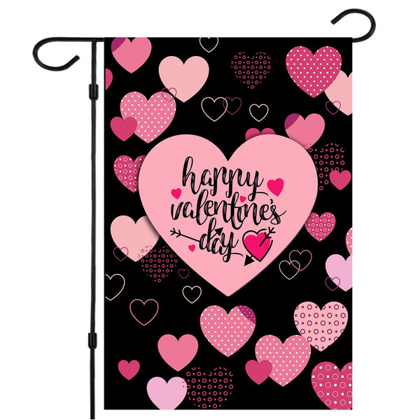 Valentine Flag, Single-Side Valentine's Day Garden Flag 12x18 Inch Valentine House Flags for Valentine's Day