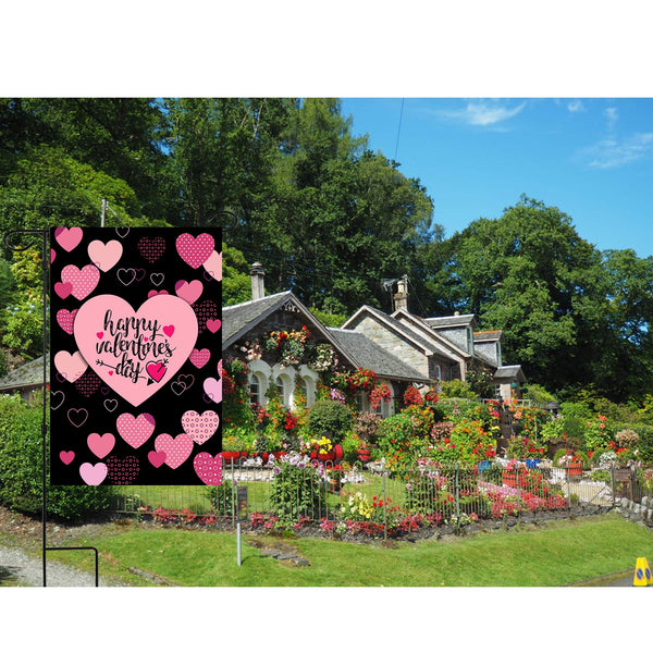 Valentine Flag, Single-Side Valentine's Day Garden Flag 12x18 Inch Valentine House Flags for Valentine's Day