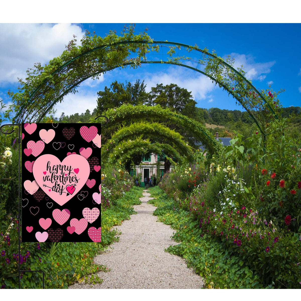 Valentine Flag, Single-Side Valentine's Day Garden Flag 12x18 Inch Valentine House Flags for Valentine's Day