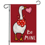 Valentines Day Garden Flags 12x18 Inch Single-Side, BE MINE Funny Goose with Love Heart Small Seasonal Decoration
