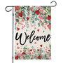 Welcome Valentines Day Garden Flags, 12x18 Inch 1-Side Watercolor Lovely Flowers Small Seasonal Decoration