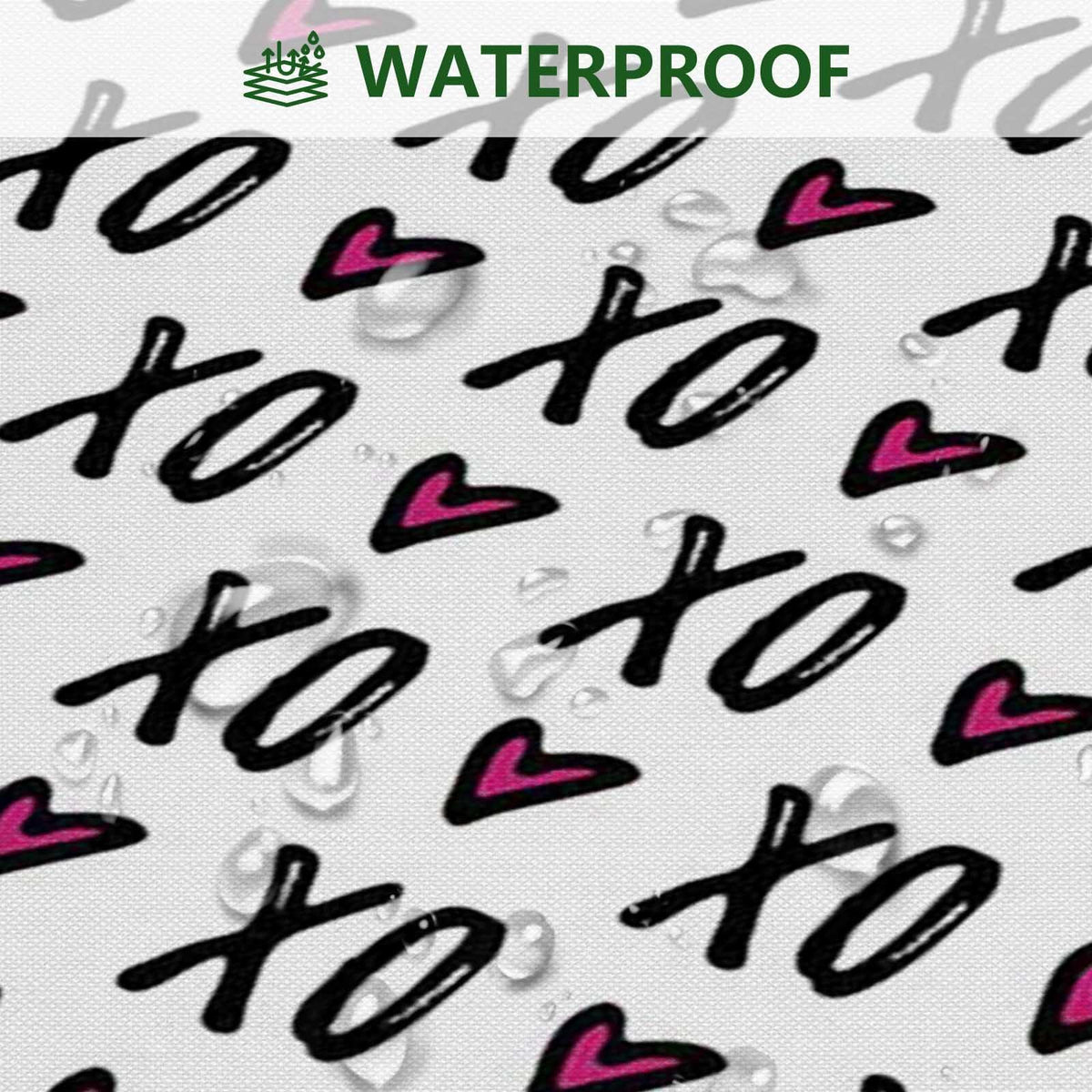 Valentines Shower Curtain for Bathroom, 70.8"XOXO Bathroom Curtain Valentines Bathroom Decor