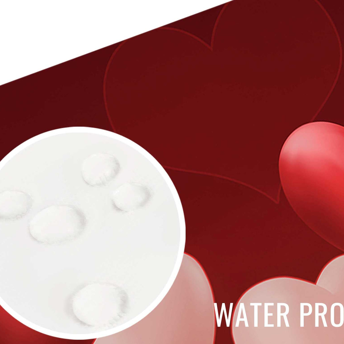 70.8"Valentines Love Theme Waterproof Polyester Shower Curtain, Red Hearts Balloons Decoration