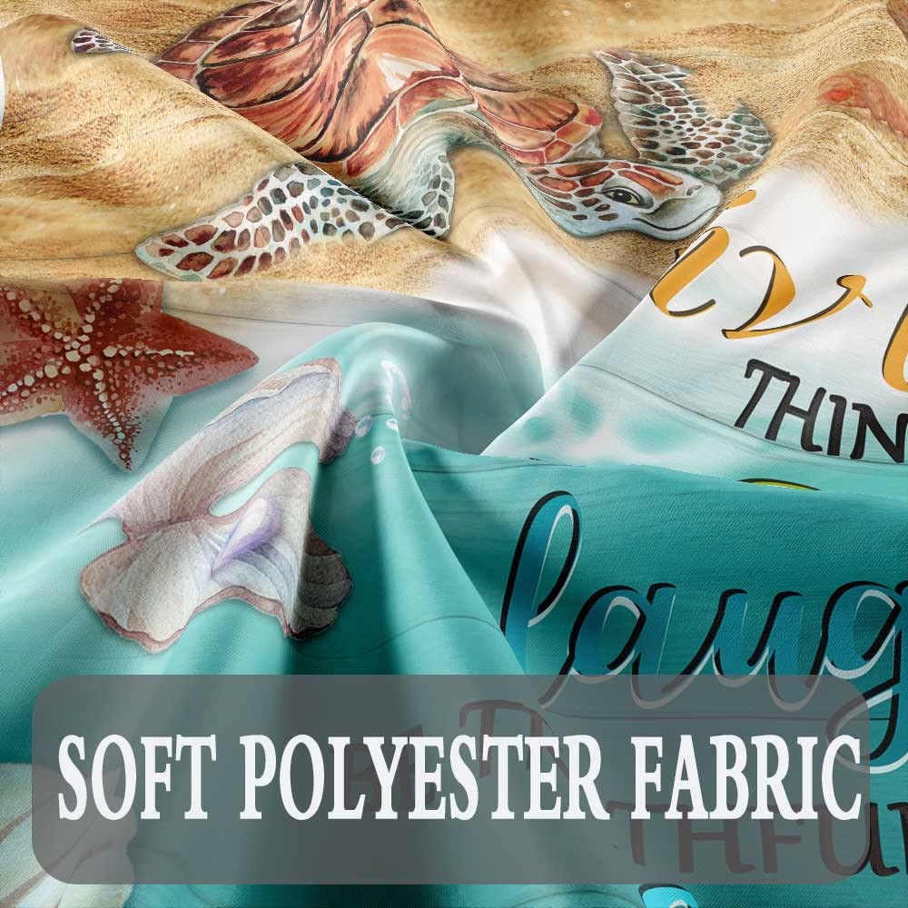 Beach Shower Curtain, 70.8" Sea Turtle Coastal Ocean Fish Rustic Vintage Waterproof Polyester