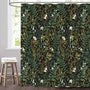 Black Green Vintage Shower Curtain 70.8"NatureFloral Herbs and Botanical Plants Cottagecore Bathroom Decor