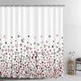 70.8" Black and Red Heart Shower Curtain for Bathroom Decorations, White Waterproof Polyester Shower Curtains