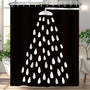 Black and White Shower Curtain Fun Shower Head and Water Drops Shower Curtains, Waterproof 70.8"