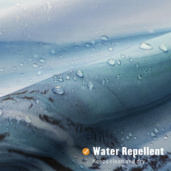 Blue Marble Shower Curtain, Modern Ombre Elegant Waterproof Polyester Shower Curtains, 70.8 Inch