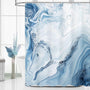 Blue Marble Shower Curtain, Modern Ombre Elegant Waterproof Polyester Shower Curtains, 70.8 Inch