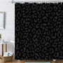 Cheetah Shower Curtain,Black Leopard Animal Print Waterproof Polyester Shower Curtains, 70.8 Inch