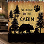 70.8"Country Style Bear Shower Curtain, Wild Animal Forest Decor Rustic Cabin Waterproof Shower Curtains