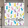 70.8" Easter Bunny Shower Curtain for Bathroom Spring Decorations Set with Hooks, Waterproof Polyester