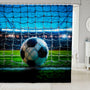 Football Shower Curtain for Stalls Bathtubs Sports Soccer Ball Theme Shower Curtain Set 70.8"