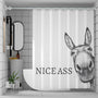 Funny Donkey Shower Curtain 70.8" Farmhouse Waterproof Polyester Fabric Bath Curtain with Hooks