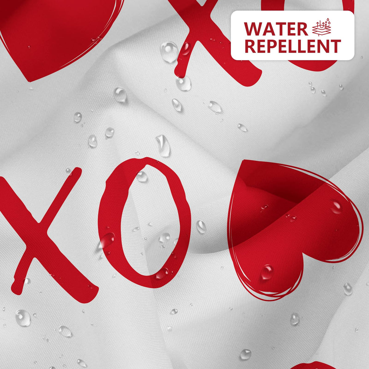 70.8"Funny Valentines Shower Curtain, XOXO Romantic Waterproof Polyester Fabric Bathroom Curtain Set