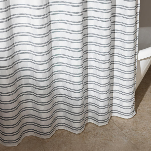 70.8"Geometric Jacquard Fabric Shower Curtain for Bathroom, Lightweight, Waterproof Polyester and Washable