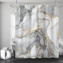 Grey Marble Shower Curtain, 70.8"Modern Abstract Luxury Art Decor Silver Gray Gold Ink Texture Watercolor