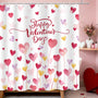 Happy Valentine's Day Shower Curtain,70.8"Watercolor Red and Pink Sweet Love Hearts Shower Curtain
