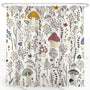 70.8"Mushroom Shower Curtain, Cute & Funky Waterproof Polyester Fabric Shower Curtain Set with Hooks