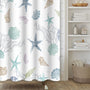 Ocean Theme Shower Curtain, Starfish Coral Nautical Coastal Nautical Marine Theme, 70.8 Inch