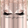 Pretty Eyelash Shower Curtain Set Hello Gorgeous Shower Curtain, 70.8" Pink Rose Gold Waterproof Shower Curtain