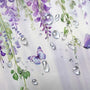 Purple Lavender Floral Butterfly Shower Curtain, 70.8"Spring Purple Lilac Flower Leaves Waterproof Polyester
