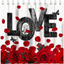 70.8"Red Rose Valentines Shower Curtain Romantic Red Rose Valentine Shower Curtains Waterproof Fabric