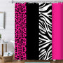 Rosy Leopard Animal Print Shower Curtain Waterproof Cheetah Print Bathroom Sets Shower Curtain, 70.8 Inch