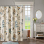 Khaki Shower Curtain, Bird &amp; Leaf Print, Modern Country Farmhouse Shower Curtain 70.8 Inch