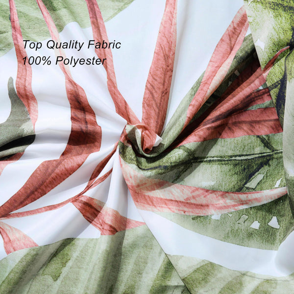 Unique Boho Palm Leaves Theme Shower Curtain with Hooks, 70.8" Bohemian Style Botanical Waterproof Polyester
