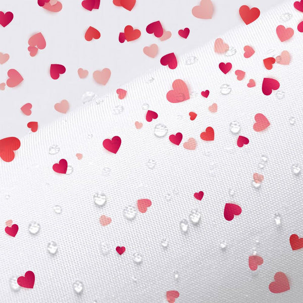 70.8"Valentine Shower Curtain, Romantic Falling Red Hearts Valentines Day Shower Curtain Valentines Bathroom Decor