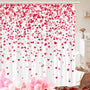 70.8"Valentine Shower Curtain, Romantic Falling Red Hearts Valentines Day Shower Curtain Valentines Bathroom Decor