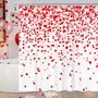 Valentine's Day Lovers 70.8" Red Heart Shower Curtain with Hooks, Romantic Fabric Waterproof for Bathroom