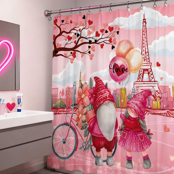 Valentines Day Shower Curtain, 70.8"Romantic Love Wedding Valentine's Day Waterproof Polyester