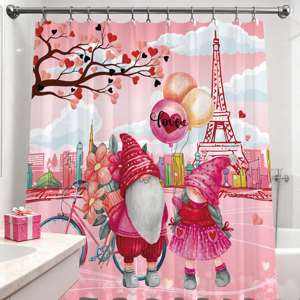 Valentines Day Shower Curtain, 70.8"Romantic Love Wedding Valentine's Day Waterproof Polyester