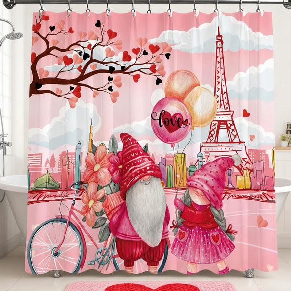 Valentines Day Shower Curtain, 70.8"Romantic Love Wedding Valentine's Day Waterproof Polyester