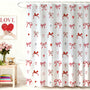 Valentines Day Shower Curtain Bow Love Hearts Cute Romantic Bathroom Shower Curtain, 70.8"x70.8"