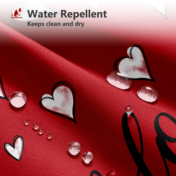 70.8"Valentine's Day Shower Curtain Red Sweet Heart Valentines Day Shower Curtain, Romantic Love Theme