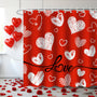 Valentines Day Shower Curtain, 70.8"Heart Valentines Heart Pattern Shower Curtains for Bathroom