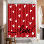 Valentines Shower Curtain Bathroom Decor Red Love with 12 Hooks 70.8x70.8 Inch