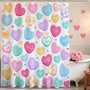 Valentines Shower Curtain 70.8"Cute Love Hearts Shower Curtain for Valentines Day Decorations,  Sweetheart