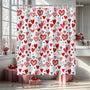 Valentines Shower Curtain Red Heart Bathroom Shower Curtain Valentine's Waterproof Fabric Bathtub Curtain