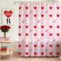 70.8"Valentines Shower Curtain Pink Red Love Heart Waterproof Polyester Shower Curtains with Hooks