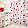 Valentines Shower Curtain Red Heart Bathroom Shower Curtain Valentine's Waterproof Fabric Bathtub Curtain Decor