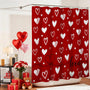 Valentines Shower Curtain 70.8" Red Heart Love Theme Bathroom Shower Curtain Valentine Doodle Style Hearts