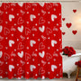 70.8"Valentines Shower Curtain Red Heart  Sweet Love Shower Curtain for Valentines Day Bath Decorations